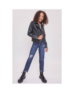 Girl's YMI Selena High Rise Exposed Button Straight Leg Jeans