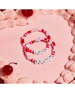 Pura Vida Love Bead Stretch Vynil Disk Bracelet