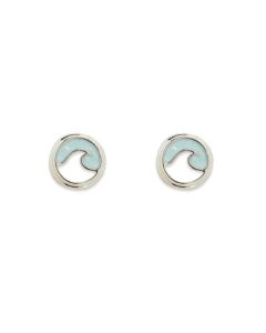 Pura Vida Opal Enamel Wave Stud Earrings