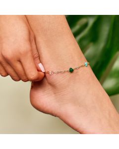 Pura Vida Stone Bead Chip Anklet