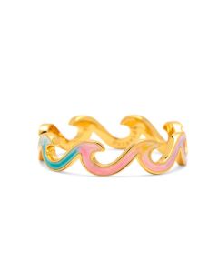 Pura Vida Tie Dye Enamel Wave Band Ring