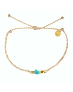 Pura Vida Turquoise Chip Bitty Braid Anklet