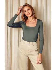 Women's Dress Forum Woven Long Sleeve Bodysuit