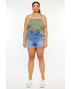 Women's Kancan Plus High Rise Double Button Shorts