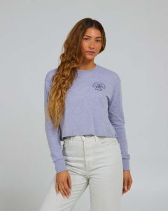 Women's Salty Crew Scallop Long-Sleeve Crop Tee