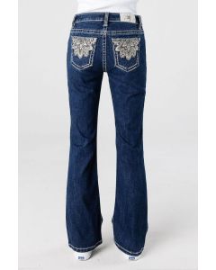 Youth Girl's Miss Me Dark Blue Wash Mid-Rise Bootcut Jeans